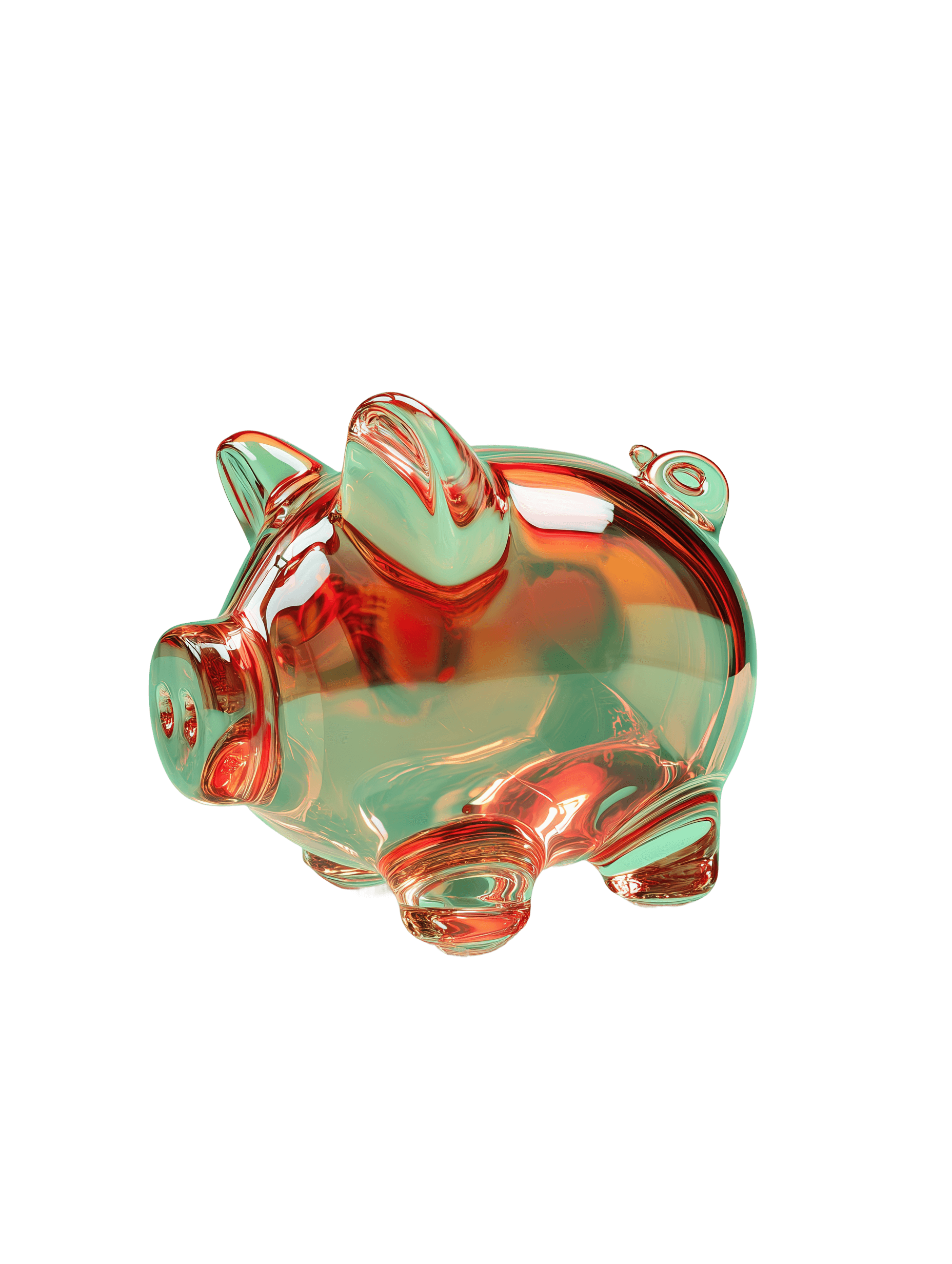 Colorful glass piggy bank